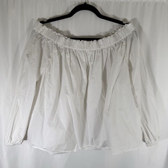 Gap Blouse Women's Medium White Long Sleeve Off the Shoulder 100% Cotton - Picture 8 of 11